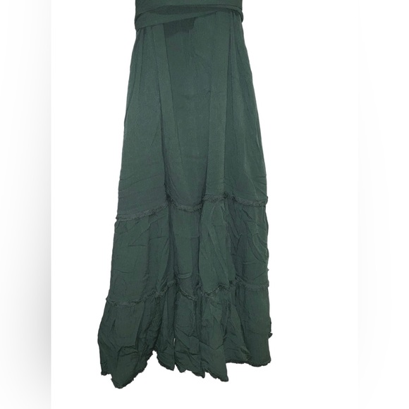 NWT City Chic Plus Fringe Tiered Dress Jungle Green Color Size 22 - Picture 5 of 6